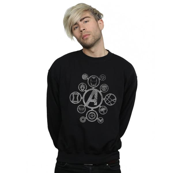 Marvel Mens Avengers Infinity War Distressed Metal Icons Sweatshirt