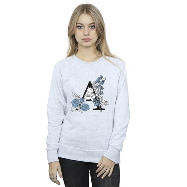Disney Dam/Tjej Alice In Wonderland Bokstav A Sweatshirt