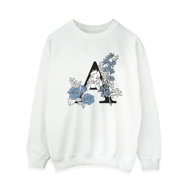 Disney Dam/Tjej Alice In Wonderland Bokstav A Sweatshirt
