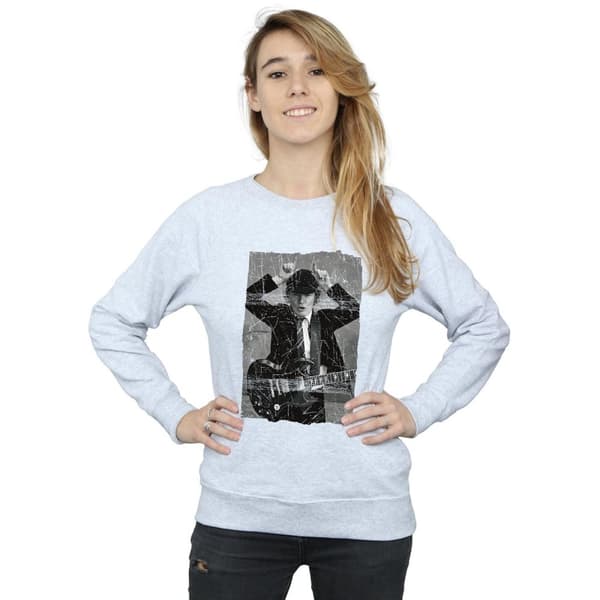 AC/DC Womens/Ladies Angus Young Distressed Photo Sweatshirt