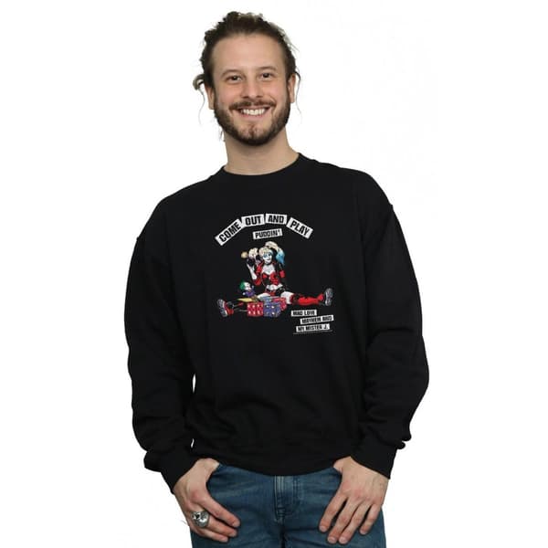 DC Comics Mens Harley Quinn Come Out And Play Sweatshirt