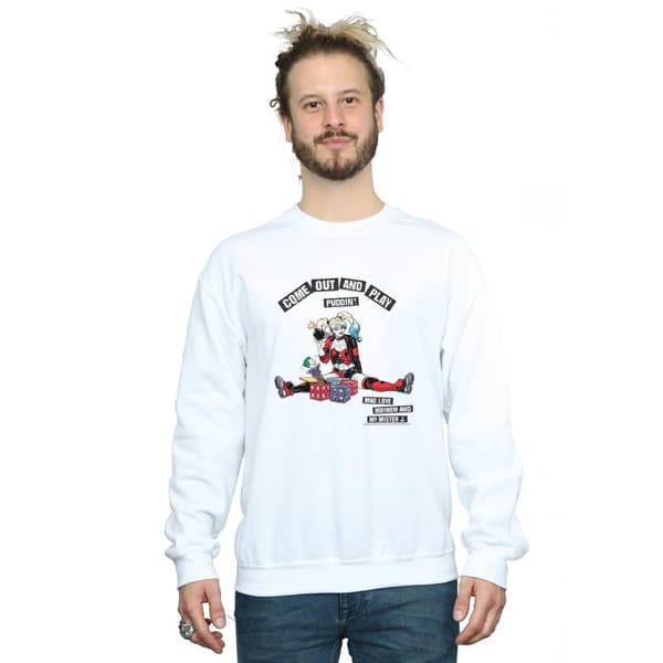 DC Comics Mens Harley Quinn Come Out And Play Sweatshirt
