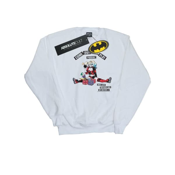 DC Comics Mens Harley Quinn Come Out And Play Sweatshirt
