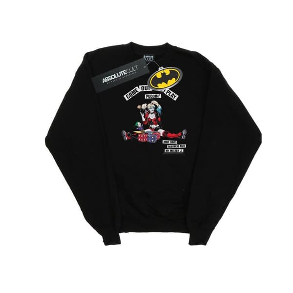 DC Comics Mens Harley Quinn Come Out And Play Sweatshirt
