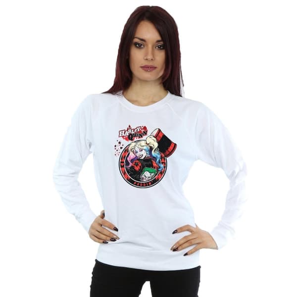 DC Comics Dam/Tjej Harley Quinn Joker Patch Sweatshirt