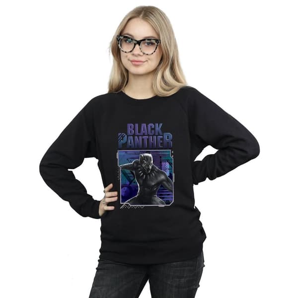 Marvel Womens/Ladies Black Panther Tech Badge Sweatshirt