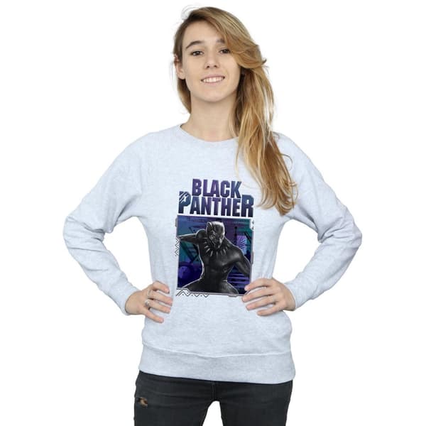 Marvel Womens/Ladies Black Panther Tech Badge Sweatshirt