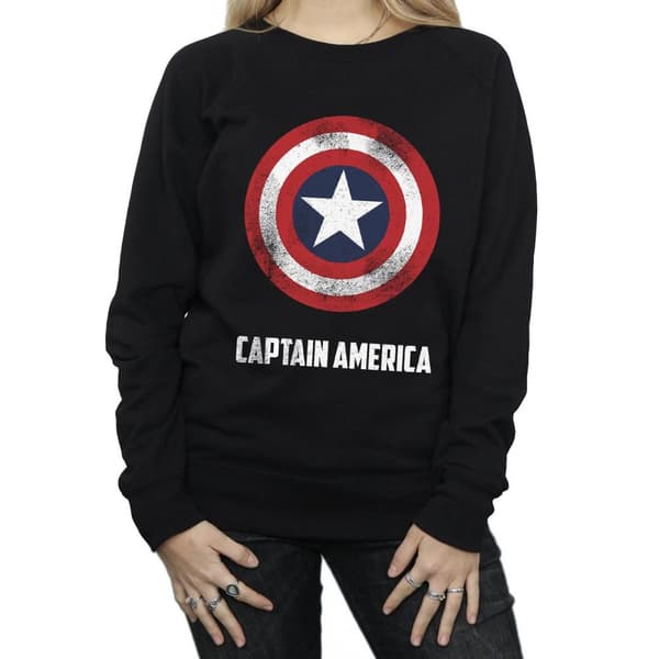 Marvel Womens/Ladies Captain America Shield Text Sweatshirt