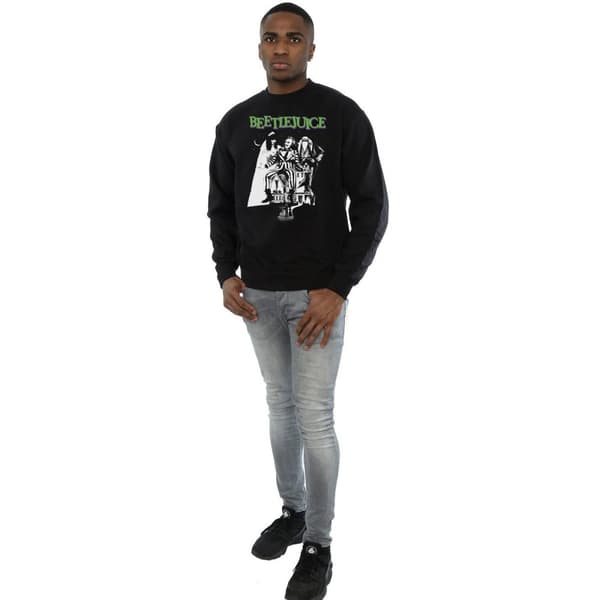 Beetlejuice Mens Mono Poster Sweatshirt