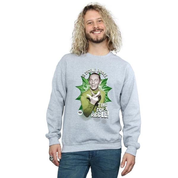 DC Comics Mens Batman TV Series The Riddler Time for a Riddle Sweatshirt