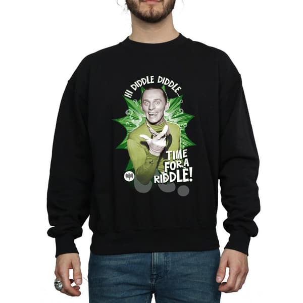 DC Comics Mens Batman TV Series The Riddler Time for a Riddle Sweatshirt