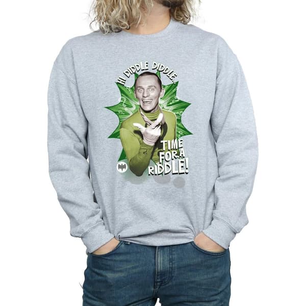 DC Comics Mens Batman TV Series The Riddler Time for a Riddle Sweatshirt