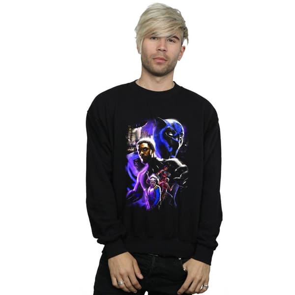 Marvel Mens Black Panther Character Montage Sweatshirt