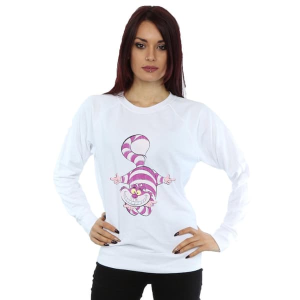 Disney Dam/Tjej Alice I Underlandet Cheshirekatten Uppochner Sweatshirt