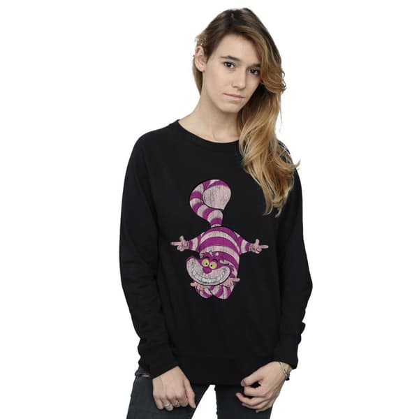 Disney Dam/Tjej Alice I Underlandet Cheshirekatten Uppochner Sweatshirt