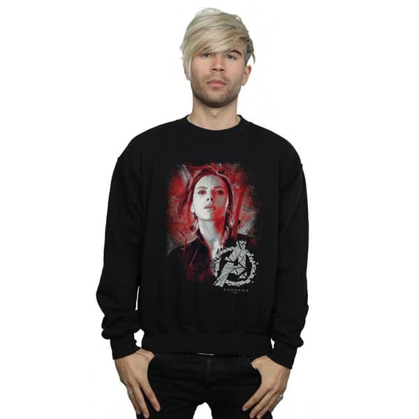 Marvel Mens Avengers Endgame Black Widow Brushed Sweatshirt