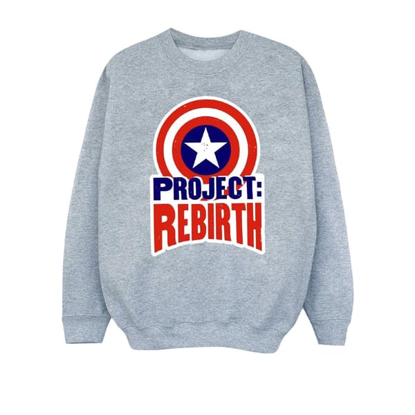 Marvel Captain America Project Rebirth-tröja för flickor Sports Grey 7-8 Years