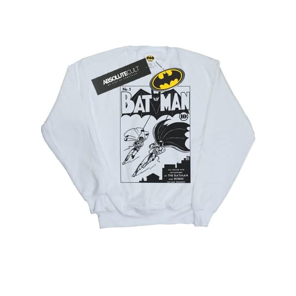 DC Comics Mens Batman No. 1 Mono Sweatshirt White M