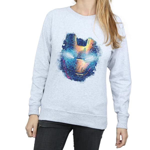 Marvel Dam/Tjej - Iron Man - Sweatshirt med tryck på huvudet
