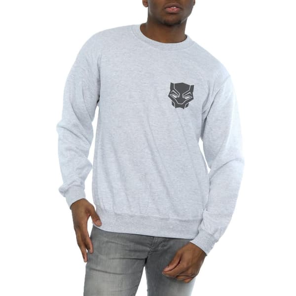 Marvel Mens Black Panther Black On Black Chest Print Sweatshirt