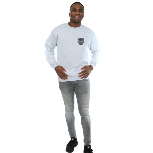 Marvel Mens Black Panther Black On Black Chest Print Sweatshirt
