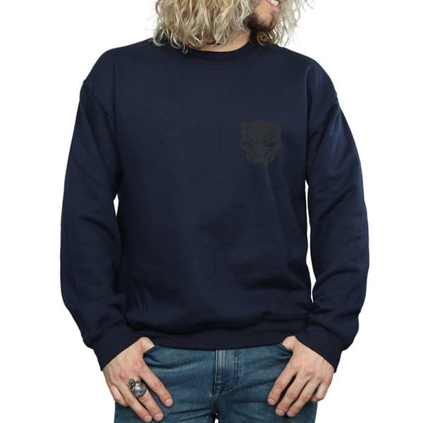 Marvel Mens Black Panther Black On Black Chest Print Sweatshirt