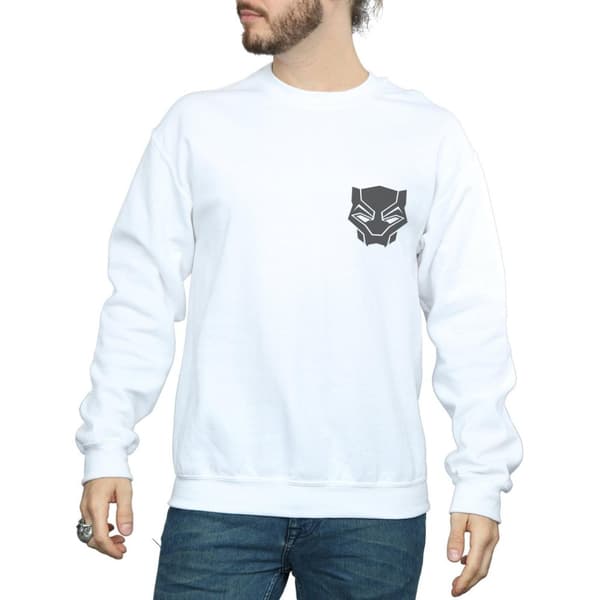 Marvel Mens Black Panther Black On Black Chest Print Sweatshirt