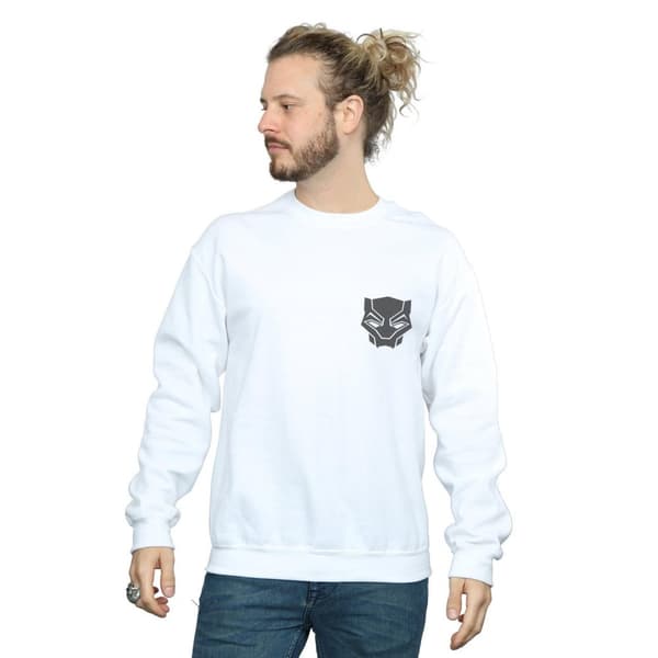 Marvel Mens Black Panther Black On Black Chest Print Sweatshirt