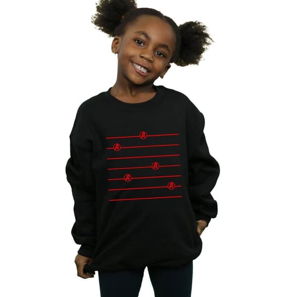 Marvel Girls Avengers Endgame Logo Stripes Sweatshirt