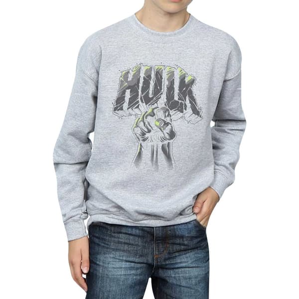 Marvel Boys Hulk Punch Logo Sweatshirt