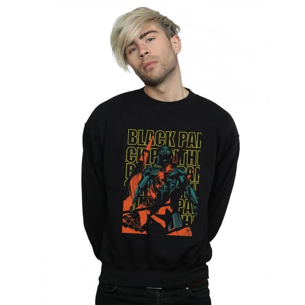 Marvel Mens Avengers Black Panther Collage Sweatshirt