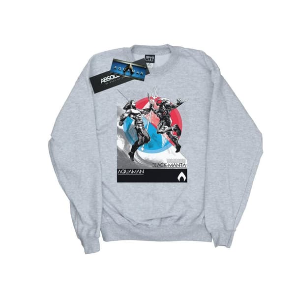 DC Comics Boys Aquaman Vs Black Manta Sweatshirt Sports Grey 5-6 Years