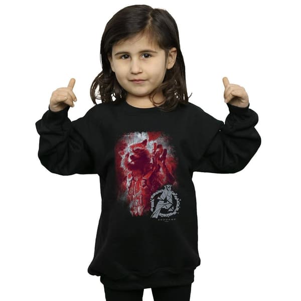 Marvel Girls Avengers Endgame Rocket Brushed Sweatshirt