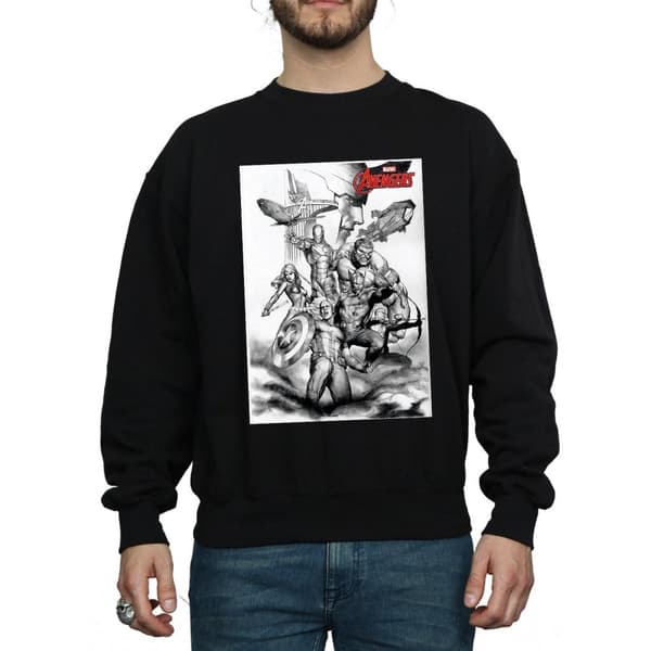 Marvel Mens Avengers Assemble Team Sketch Sweatshirt