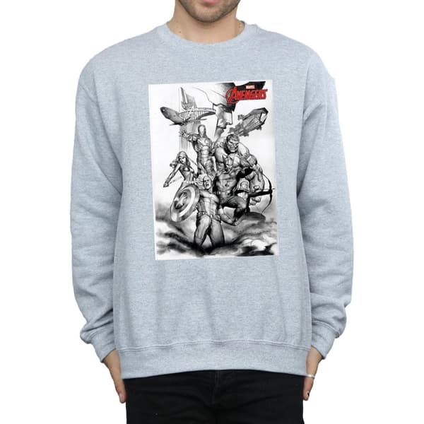 Marvel Mens Avengers Assemble Team Sketch Sweatshirt