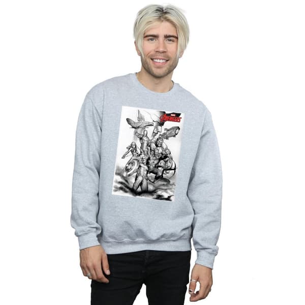 Marvel Mens Avengers Assemble Team Sketch Sweatshirt