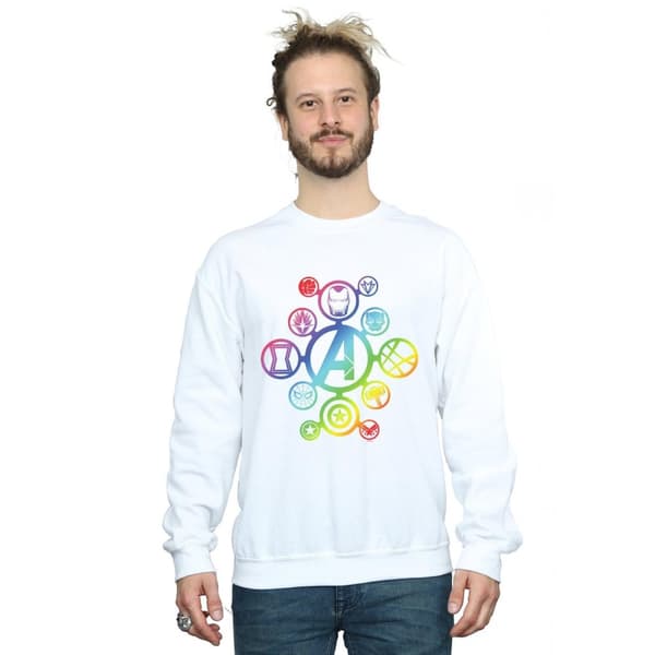 Marvel Mens Avengers Infinity War Rainbow Icons Sweatshirt