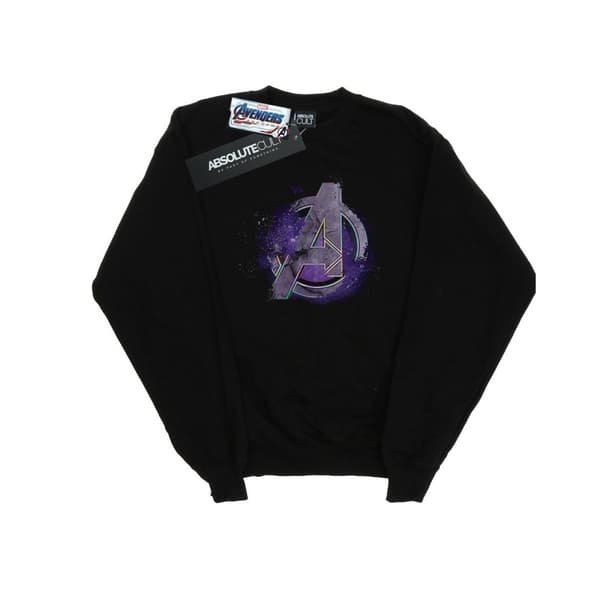 Marvel Girls Avengers Endgame Space Logo Sweatshirt Black 7-8 Years