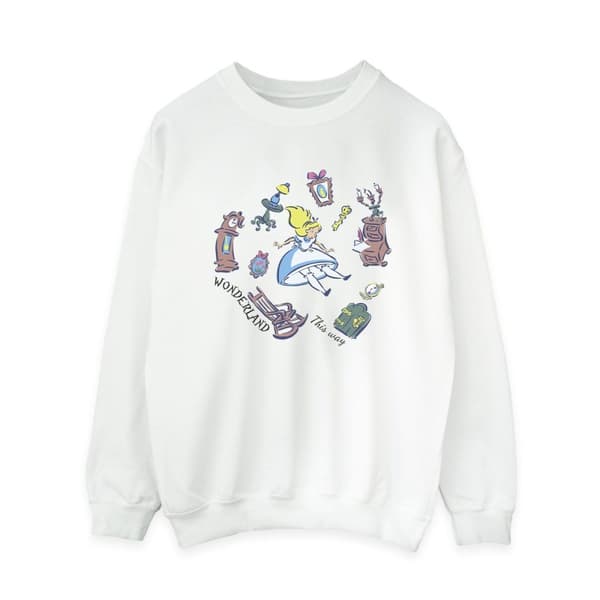 Disney Womens/Ladies Alice In Wonderland Falling Sweatshirt