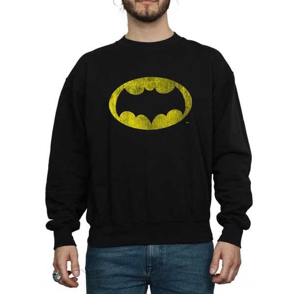 DC Comics Mens Batman TV Series Distressed Logo Sweatshirt