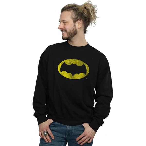 DC Comics Mens Batman TV Series Distressed Logo Sweatshirt