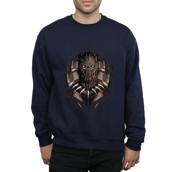 Marvel Mens Black Panther Gold Killmonger Sweatshirt