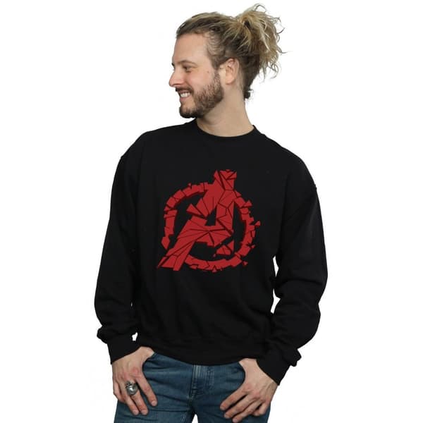 Marvel Mens Avengers Endgame Shattered Logo Sweatshirt