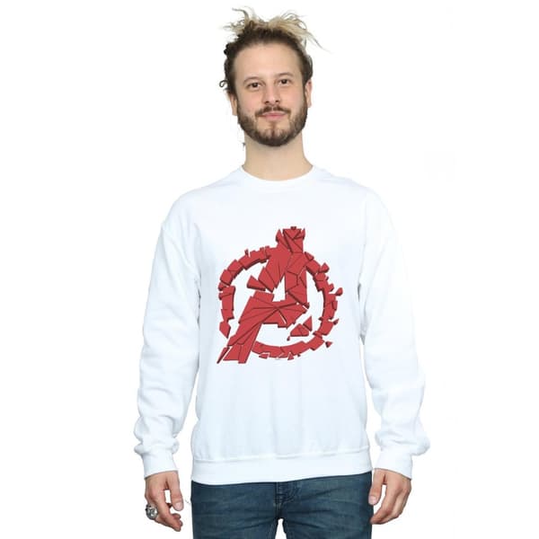 Marvel Mens Avengers Endgame Shattered Logo Sweatshirt
