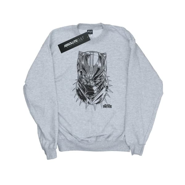 Marvel Black Panther Spray Headshot Sweatshirt för herrar Sports Grey 3XL