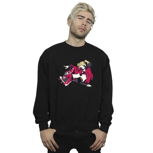 DC Comics Mens Harley Quinn Rollerskates Sweatshirt