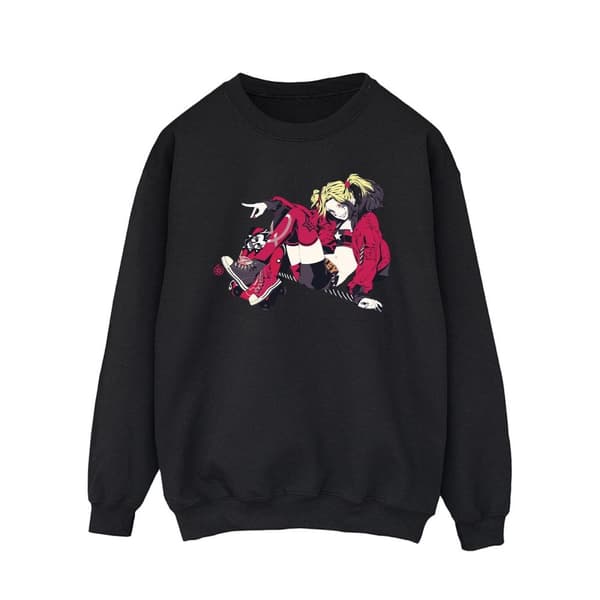 DC Comics Mens Harley Quinn Rollerskates Sweatshirt