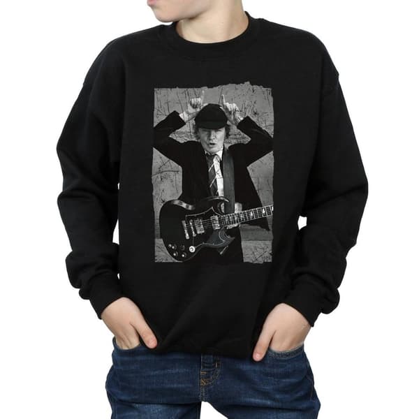AC/DC Boys Angus Young Distressed Photo Sweatshirt