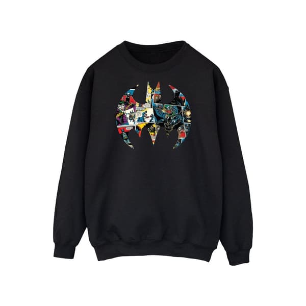 DC Comics Mens Batman Comic Book Logo Sweatshirt