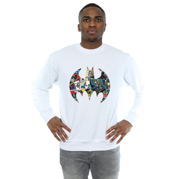 DC Comics Mens Batman Comic Book Logo Sweatshirt